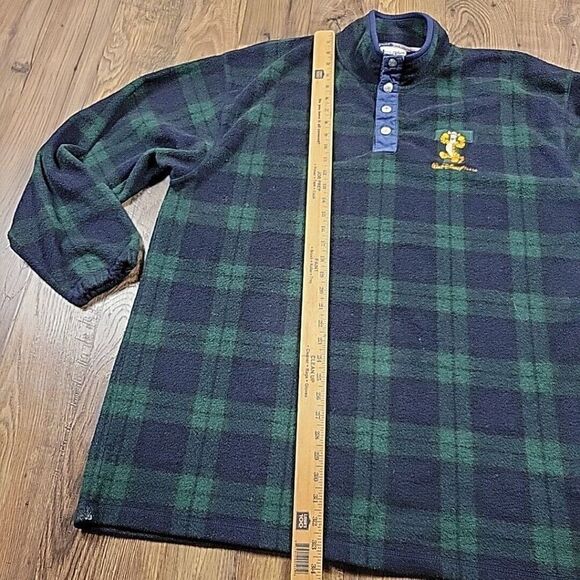 Vintage Walt Disney World Tigger Fleece Adult XL Blue Green Plaid Button Snap - Picture 5 of 8
